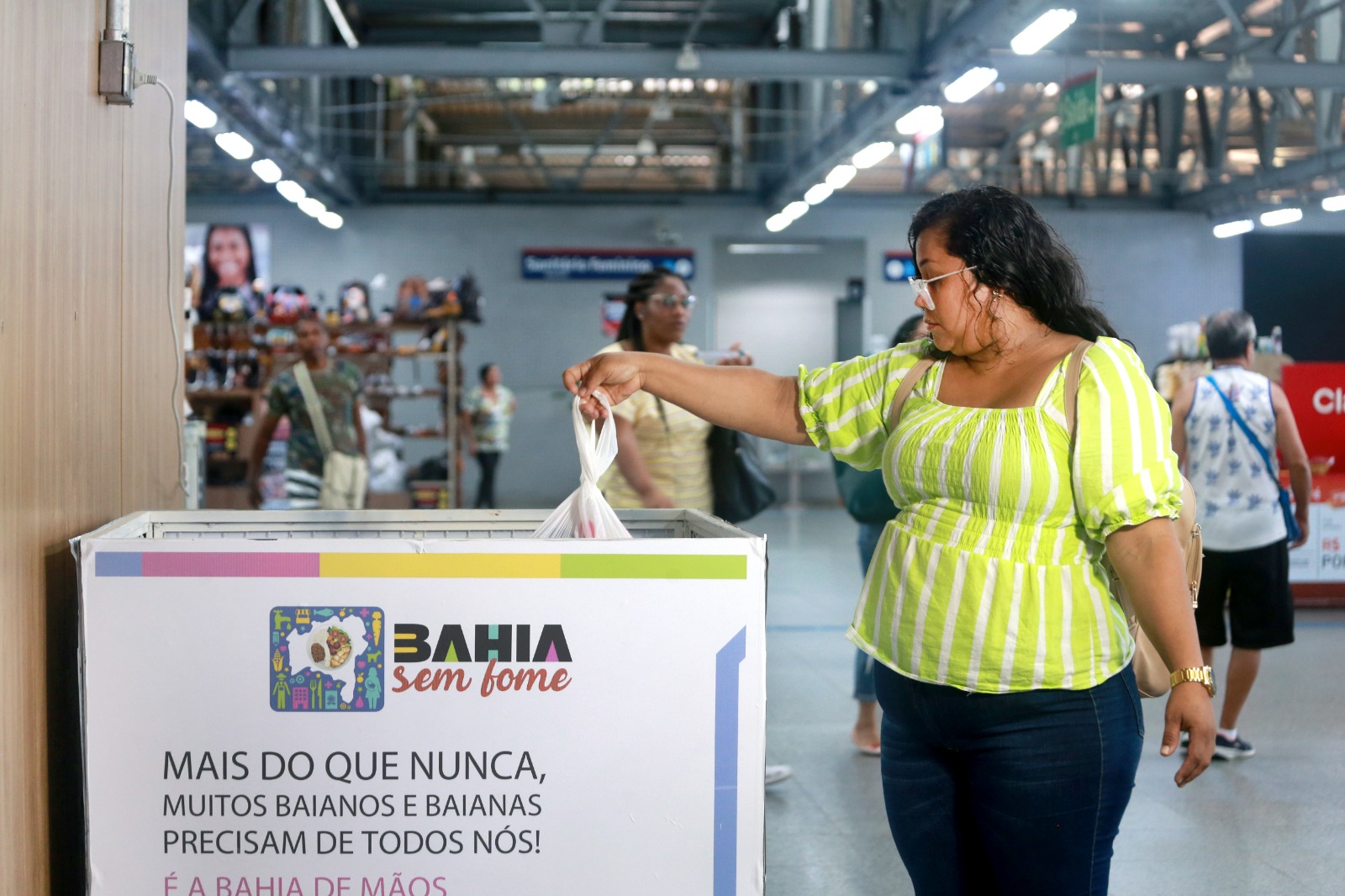 Bahia Sem Fome implanta novos pontos de coleta em estações de metrô e amplia arrecadação em Salvador