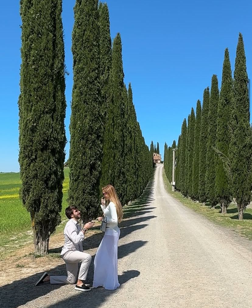Pedido de noivado em clima de conto de fadas: Nicole Dantas é surpreendida na Toscana