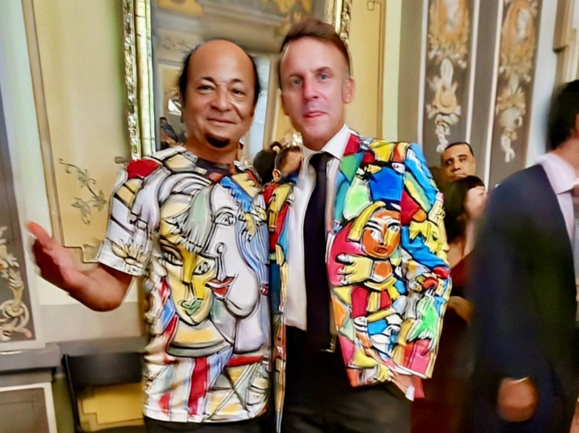 Menelaw Sete leva a arte baiana a jantar oficial com Emmanuel Macron