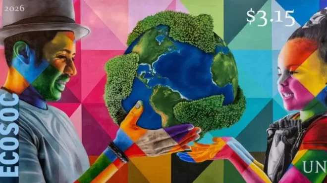 ONU escolhe obra de Eduardo Kobra para selo comemorativo dos 80 anos do ECOSOC