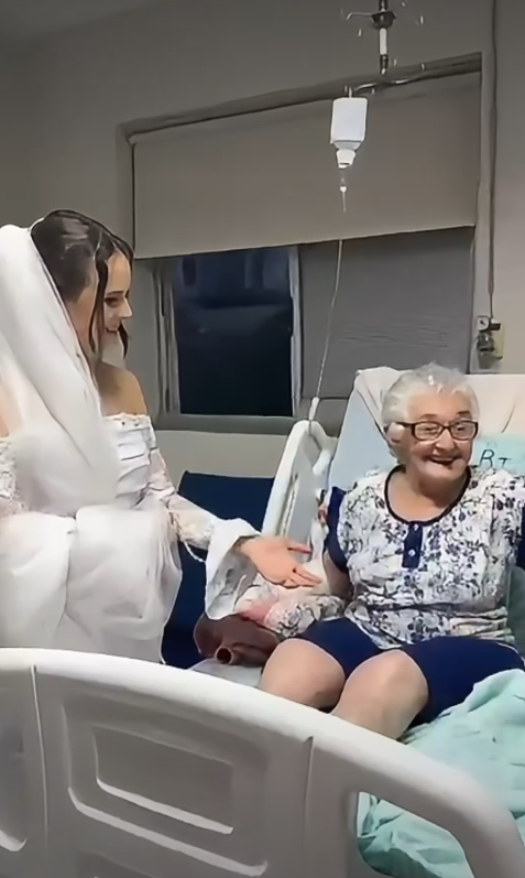 Casal deixa cerimônia de casamento e surpreende avó internada com visita emocionante em Minas
