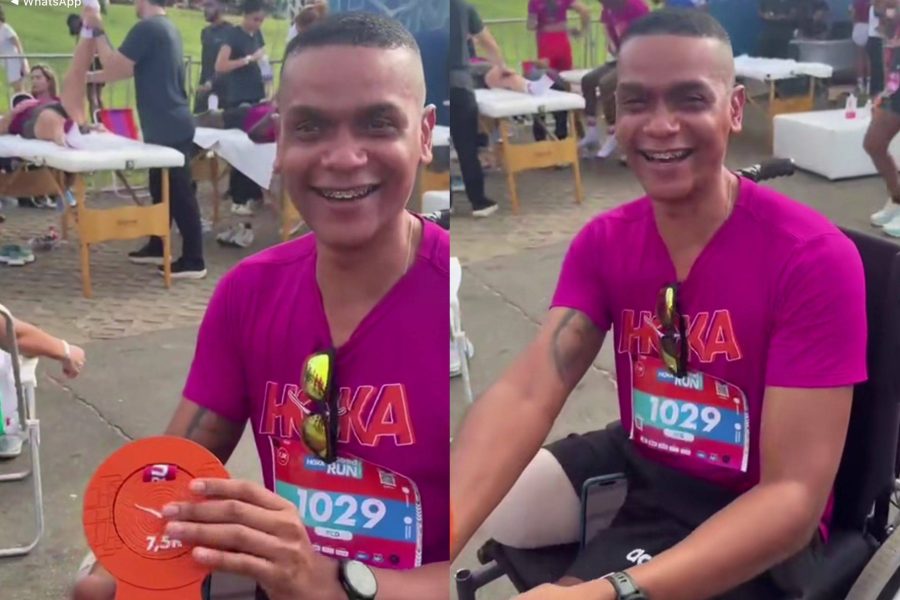 Atleta amputado após atropelamento conquista primeiro lugar em prova de corrida em Salvador