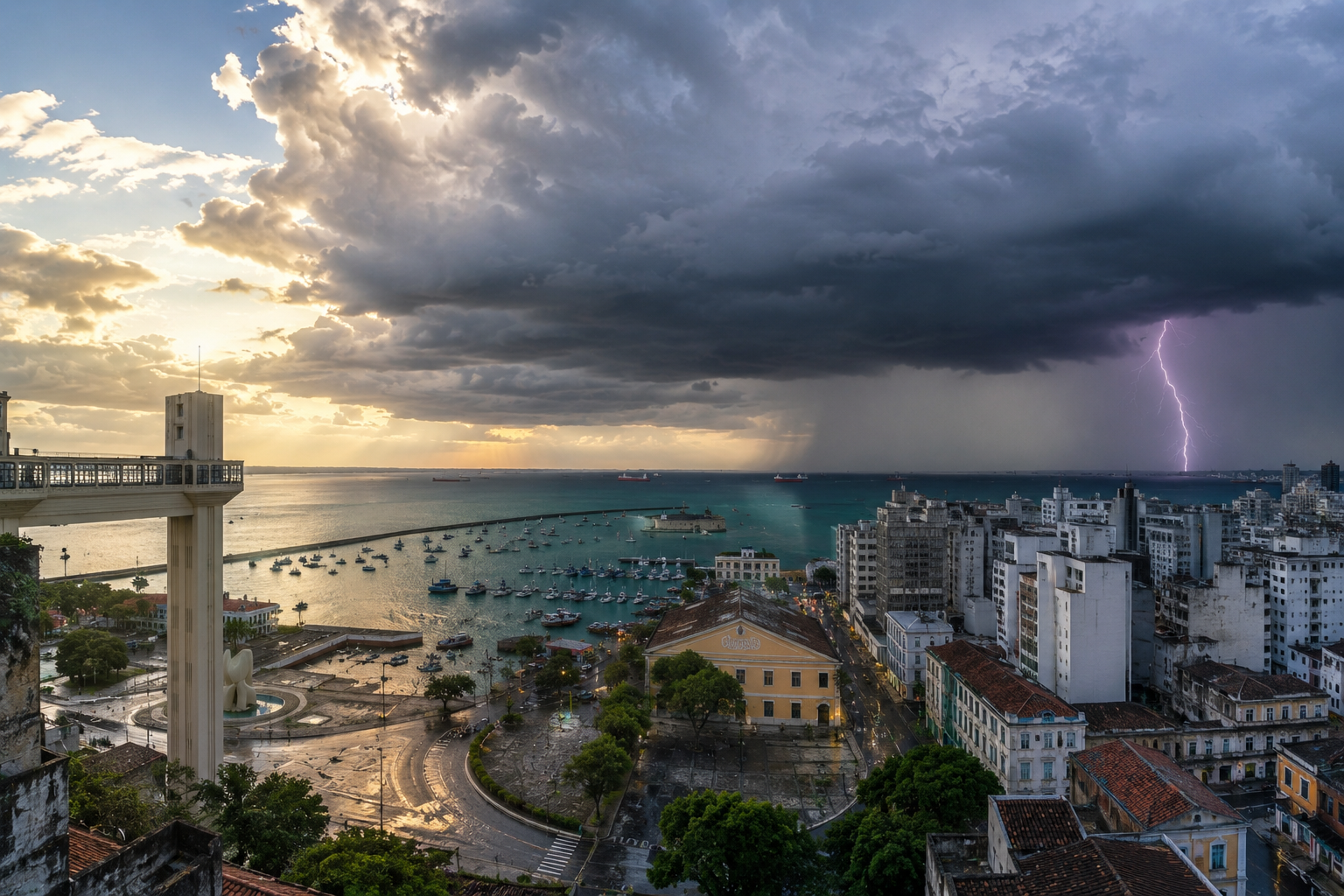 Salvador terá semana de tempo instável, com chuva, sol e risco de trovoadas