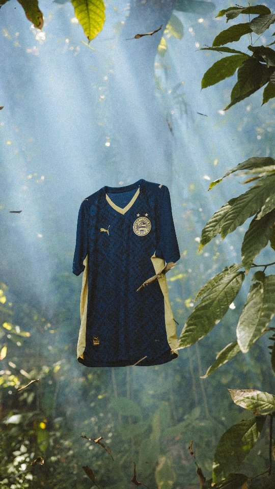 Bahia apresenta camisa azul e dourada inspirada nos povos originários para 2026