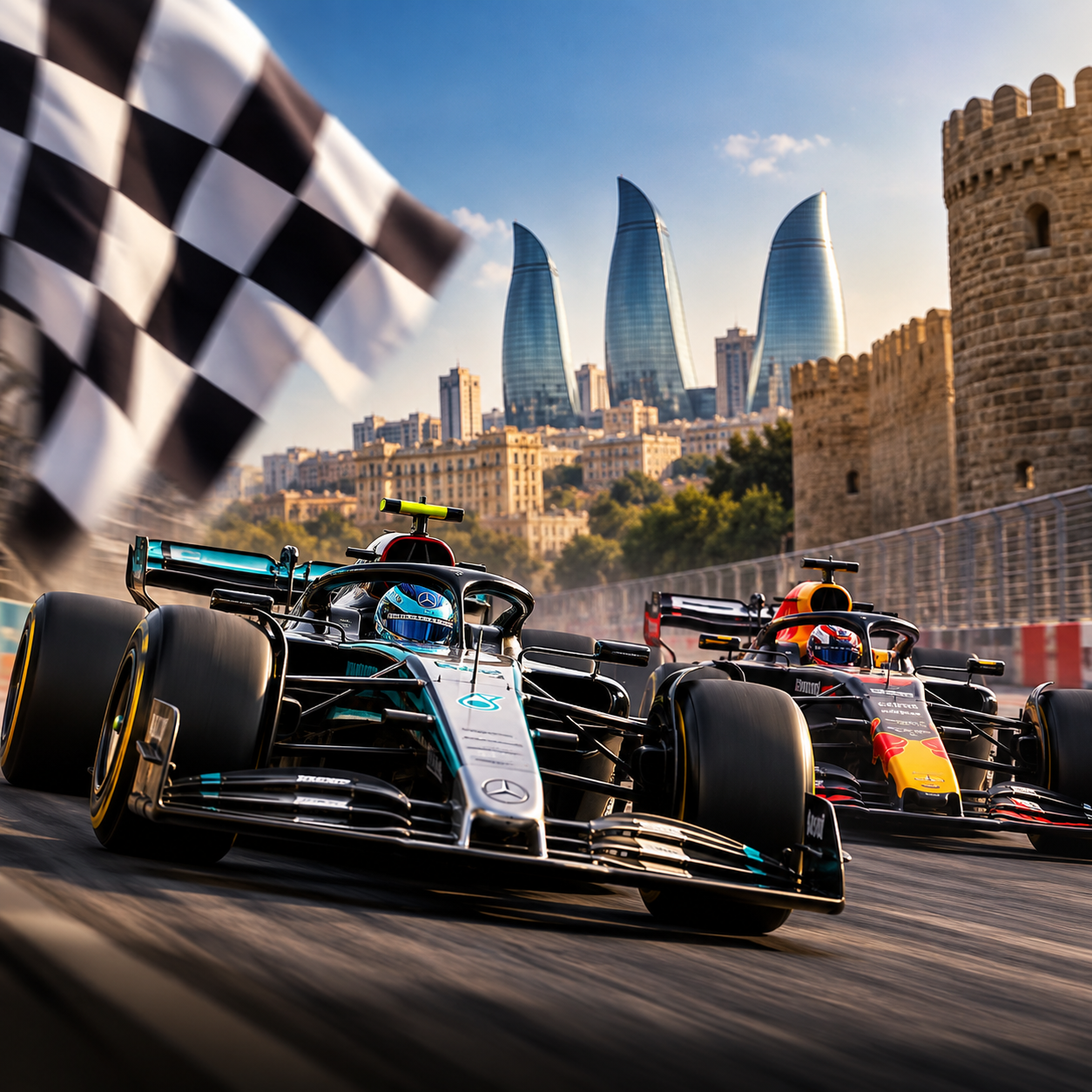 Fórmula 1: Russell segura pressão de Verstappen e conquista vitória no Azerbaijão