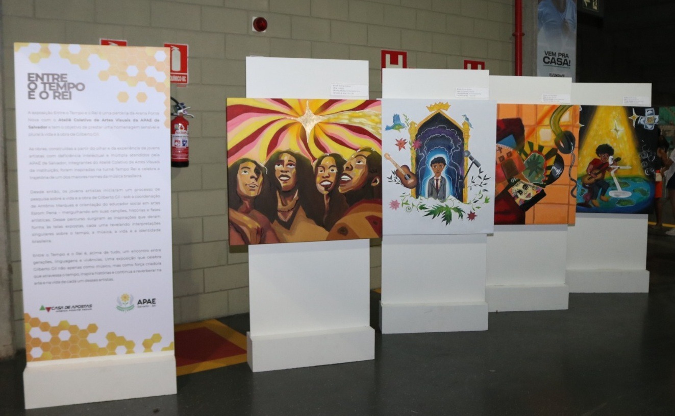 Artistas da Apae transformam a obra de Gilberto Gil em telas para exposição em Salvador